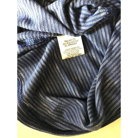 GIBSON- WOMENS STRIPE BLUE/WHITE RACE BACK TANK TOP SIZE X-SMALL - Picture 6 of 6